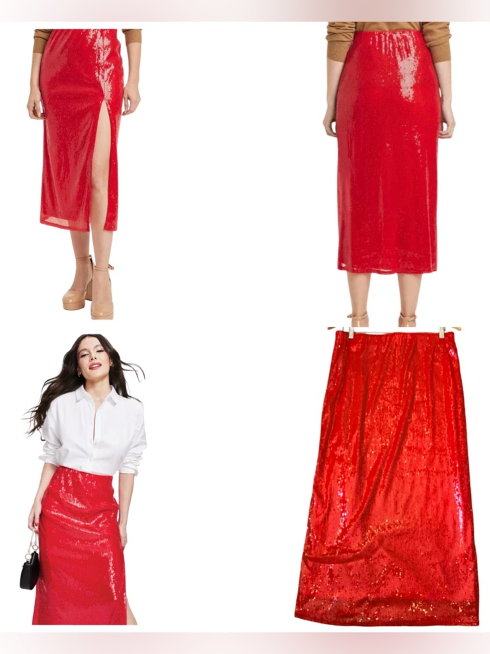 Red Sequin A-Line Midi Skirt – A New Day Glam Statement Piece ❤️✨❤️‍🔥⚡️